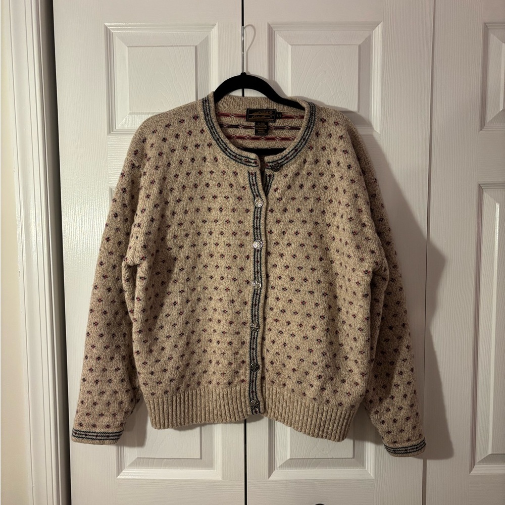 Eddie Bauer Vintage Wool Cardigan Sweater
